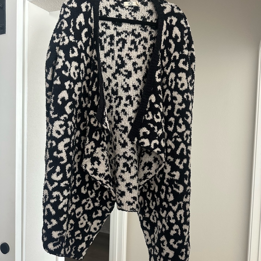 UGG Black and White Animal Print Cardigan
